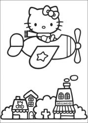 plansa de colorat hello kitty #17