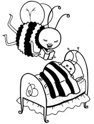 plansa de colorat insecte albinute #7
