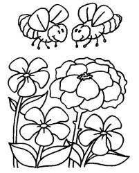 plansa de colorat insecte albinute #10