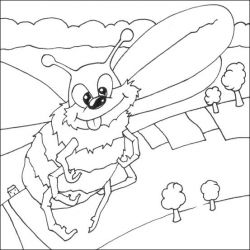 plansa de colorat insecte albinute #13