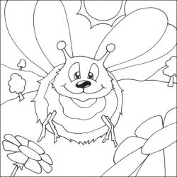 plansa de colorat insecte albinute #15