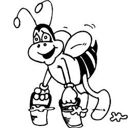plansa de colorat insecte albinute #16