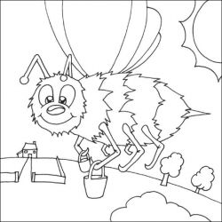 plansa de colorat insecte albinute #17