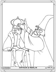 plansa de colorat merlin #1