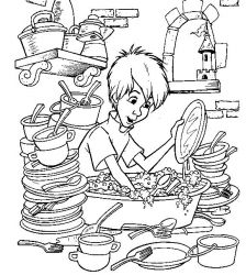 plansa de colorat merlin #8