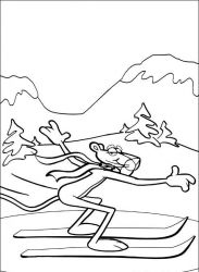plansa de colorat pantera roz #14
