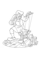 plansa de colorat pinocchio #1