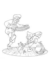 plansa de colorat pinocchio #2