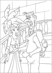 plansa de colorat printesa si broasca #19