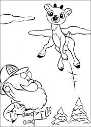 plansa de colorat rudolph #10