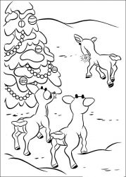 plansa de colorat rudolph #12