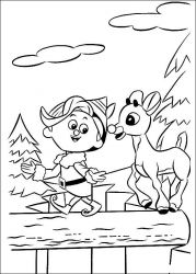 plansa de colorat rudolph #17