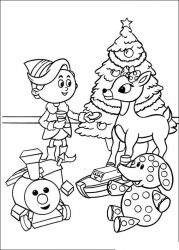 plansa de colorat rudolph #3