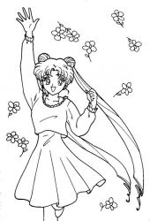 plansa de colorat sailor moon #15