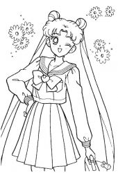 plansa de colorat sailor moon #19