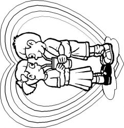 plansa de colorat sfantul valentin #7