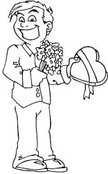 plansa de colorat sfantul valentin #2