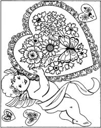 plansa de colorat sfantul valentin #19