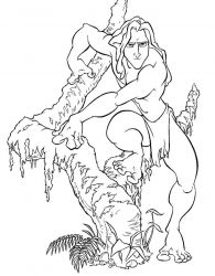 plansa de colorat tarzan #3