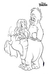 plansa de colorat tarzan #12