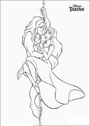 plansa de colorat tarzan #1