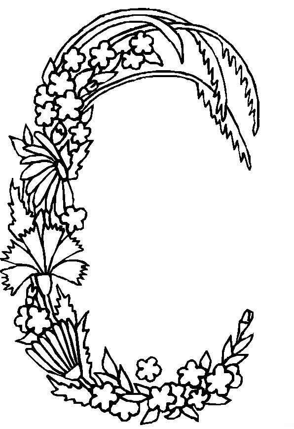 Alfabetul cu flori de colorat p03