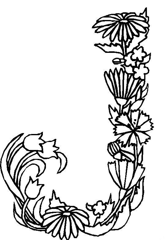 Alfabetul cu flori de colorat p10