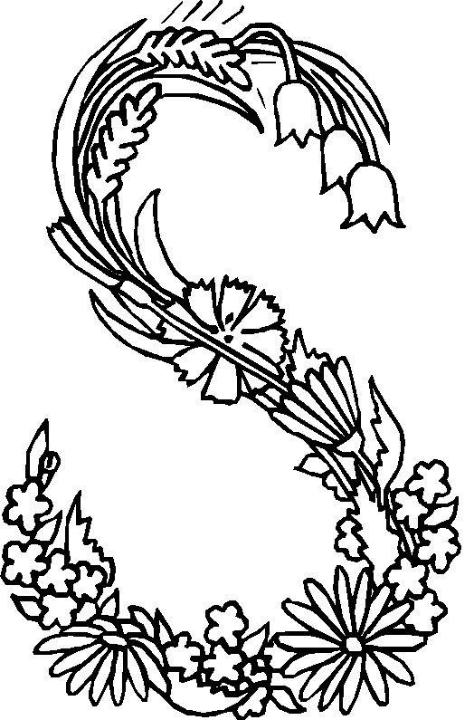 Alfabetul cu flori de colorat p19