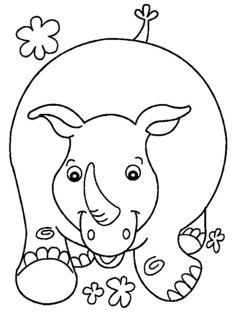 Animale rinoceri de colorat p09