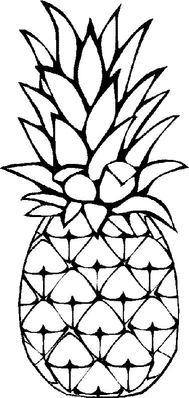 Fructe ananas de colorat p02