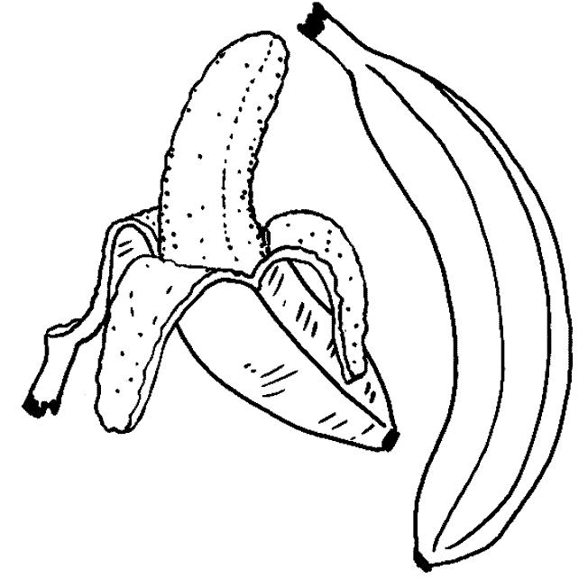 Fructe banane de colorat p09