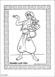 plansa de colorat aladin #14