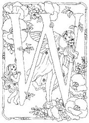 plansa de colorat alfabetul #21