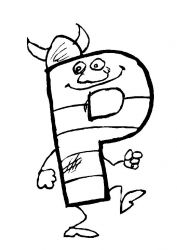 plansa de colorat alfabetul #18