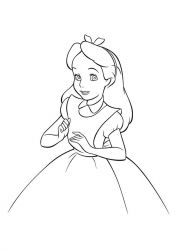 plansa de colorat alice in tara minunilor #6
