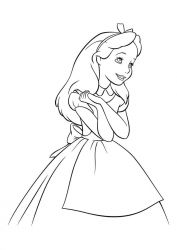 plansa de colorat alice in tara minunilor #7