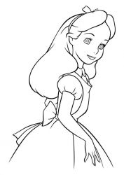 plansa de colorat alice in tara minunilor #8