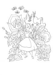 plansa de colorat alice in tara minunilor #11