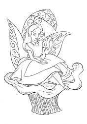 plansa de colorat alice in tara minunilor #13