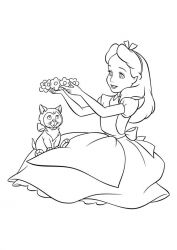 plansa de colorat alice in tara minunilor #14