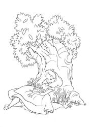 plansa de colorat alice in tara minunilor #15
