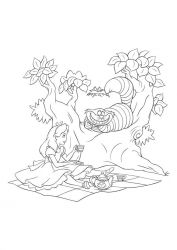 plansa de colorat alice in tara minunilor #17