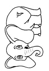 plansa de colorat animale elefanti #9