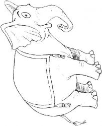 plansa de colorat animale elefanti #10