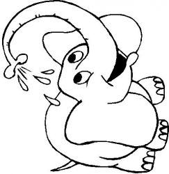 plansa de colorat animale elefanti #1