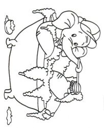 plansa de colorat animale elefanti #8