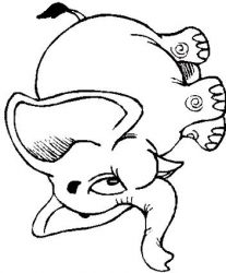 plansa de colorat animale elefanti #12