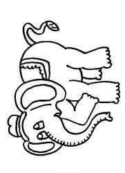 plansa de colorat animale elefanti #7