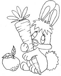 plansa de colorat animale iepurasi #12