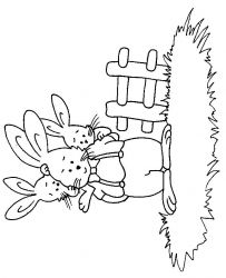 plansa de colorat animale iepurasi #21